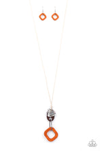 Load image into Gallery viewer, Top Of The WOOD Chain - Orange Wooden Necklace
