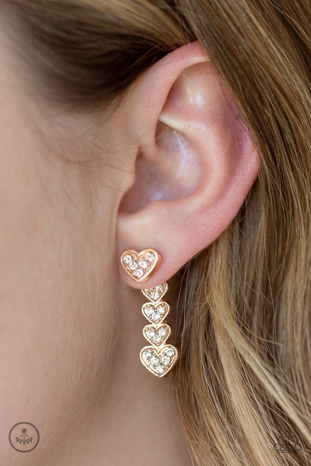 Ivy & Bauble 14K Rose Gold Double Post Crystal Earrings in